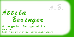 attila beringer business card